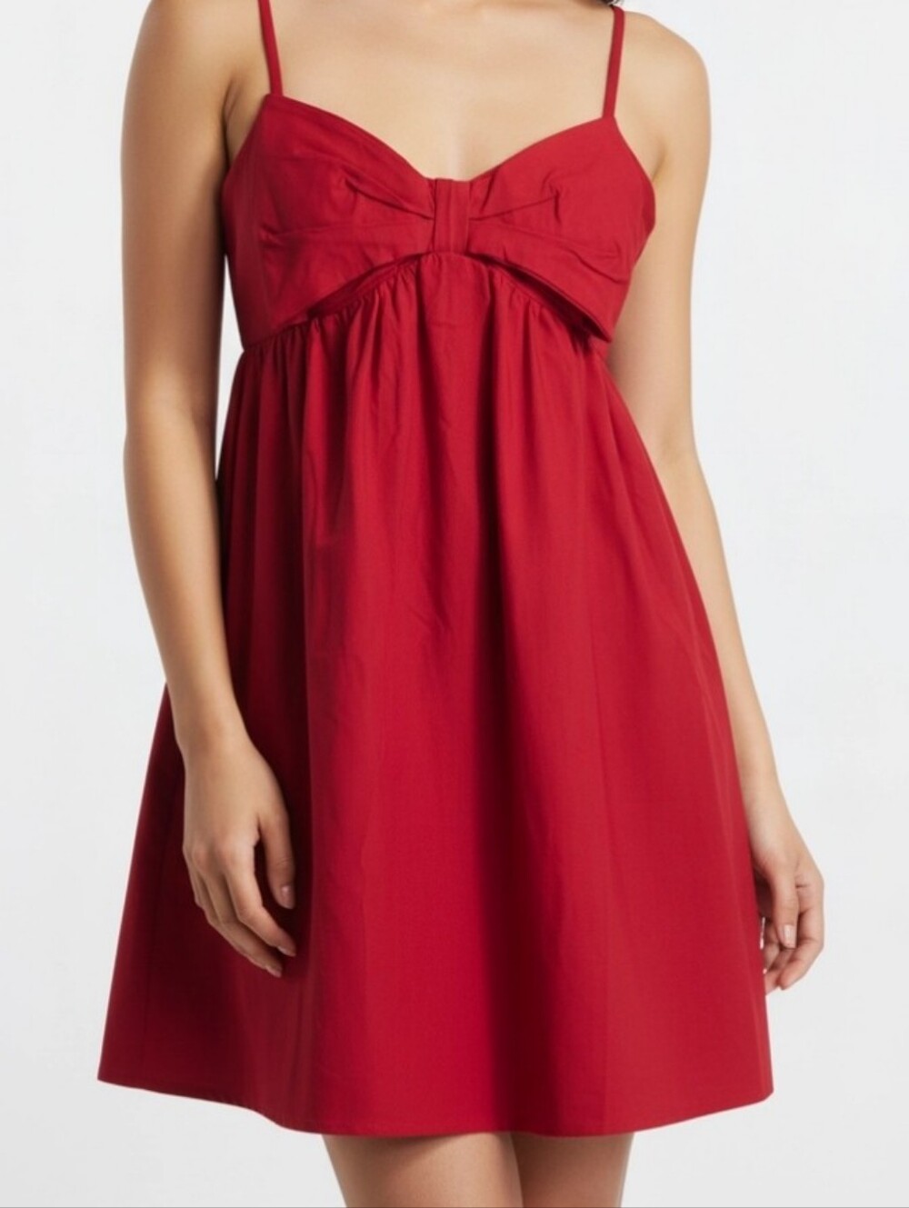 Wild Fable Red Bow-Front Adjustable Spaghetti Strap Dress